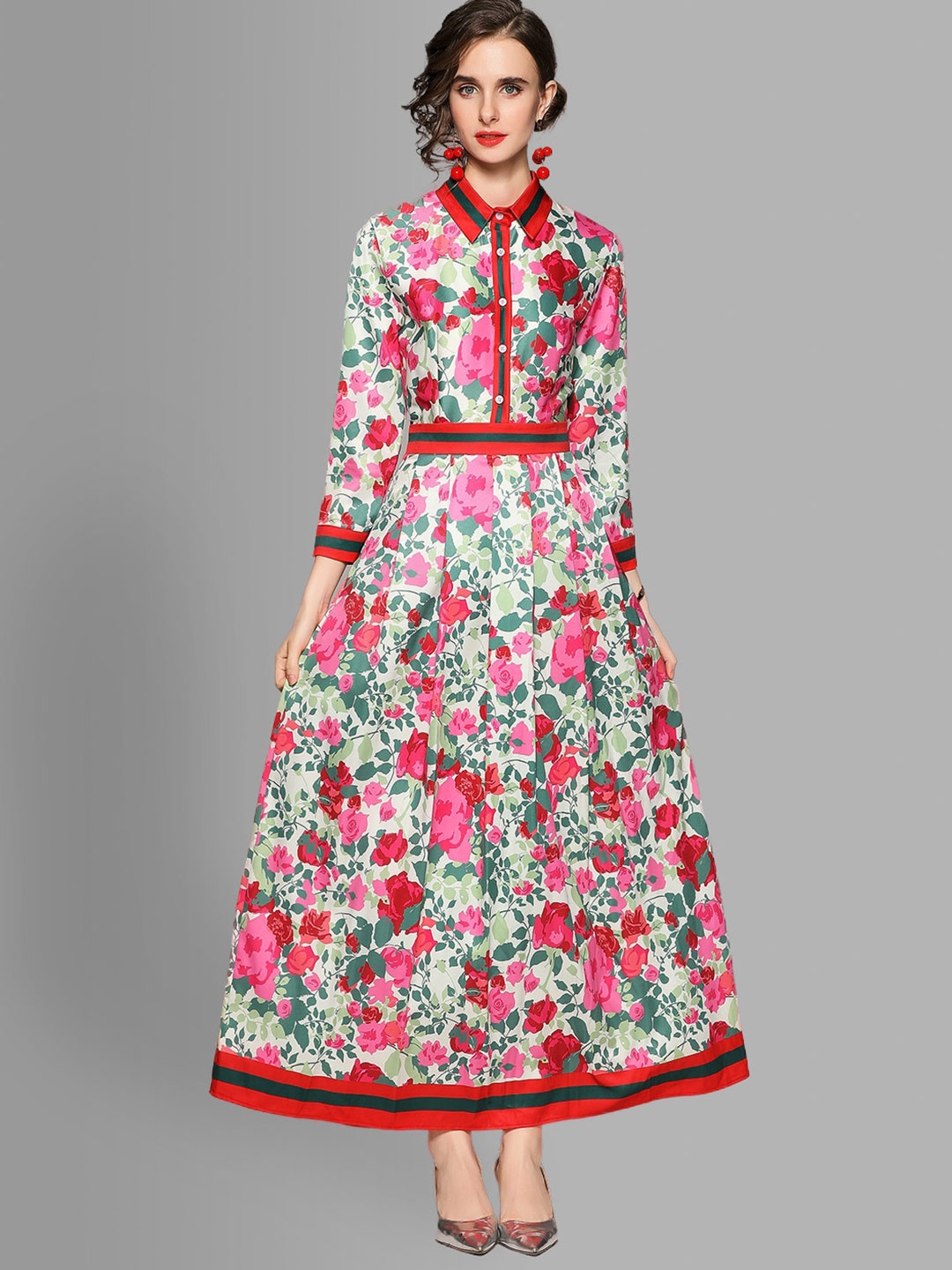 

JC Collection Multicoloured Floral Printed Empire Dress, Multi
