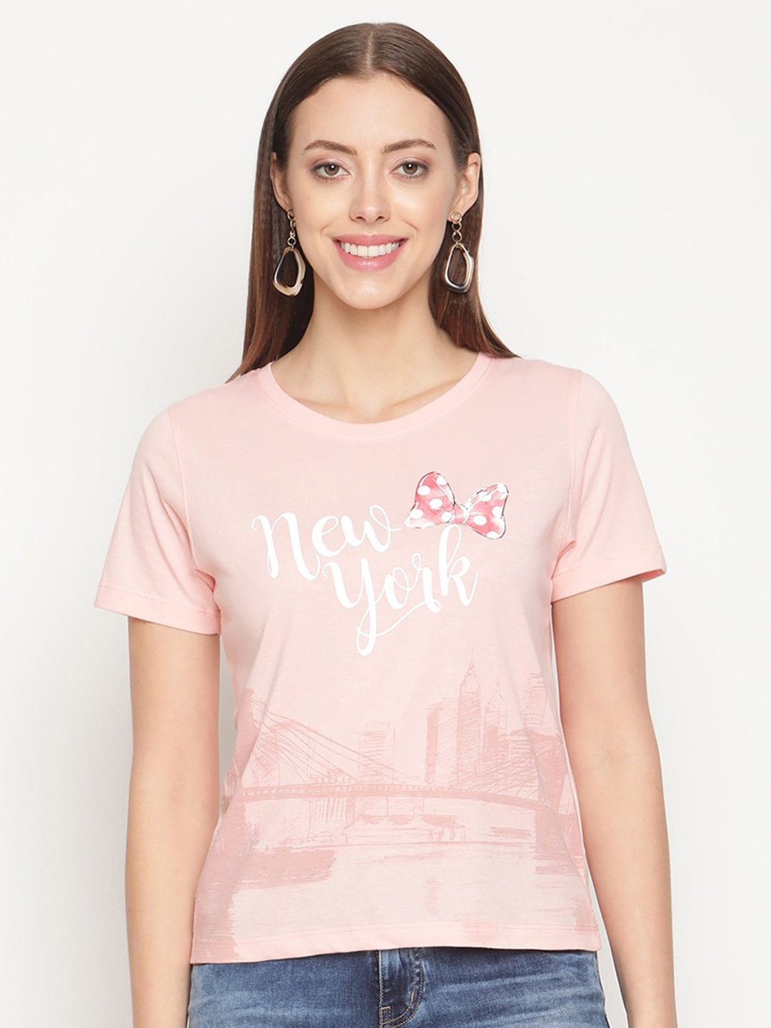 

METTLE Women Pink Printed T-shirt