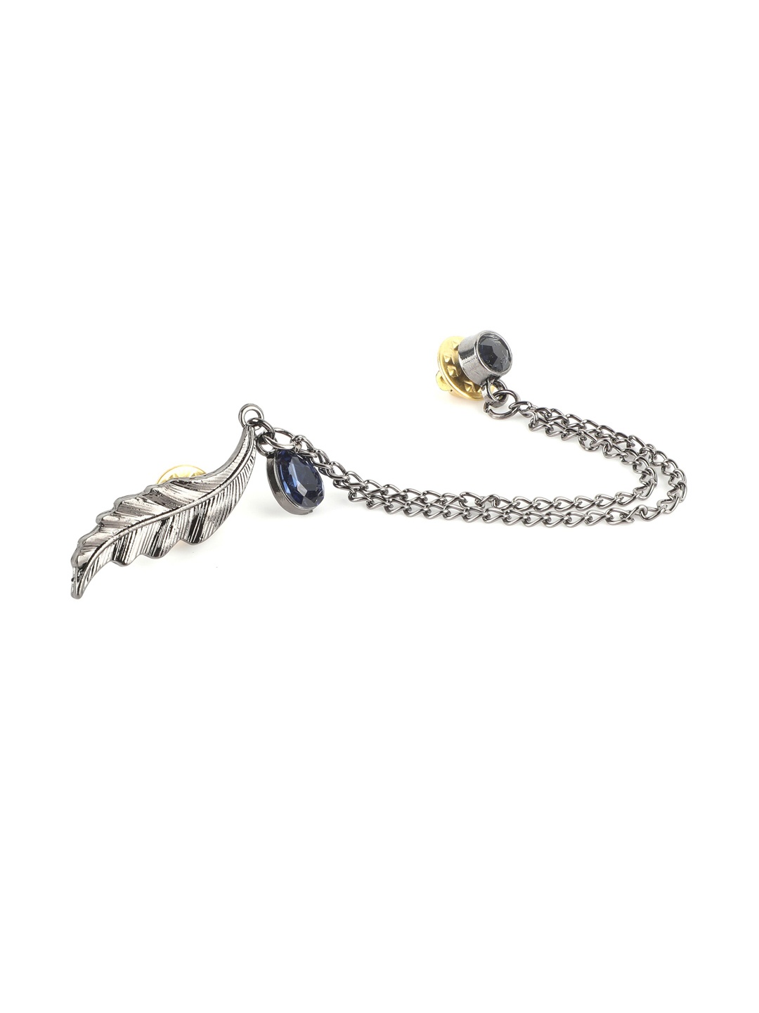 

Alvaro Castagnino Men Silver-Toned & Navy Blue Brooch