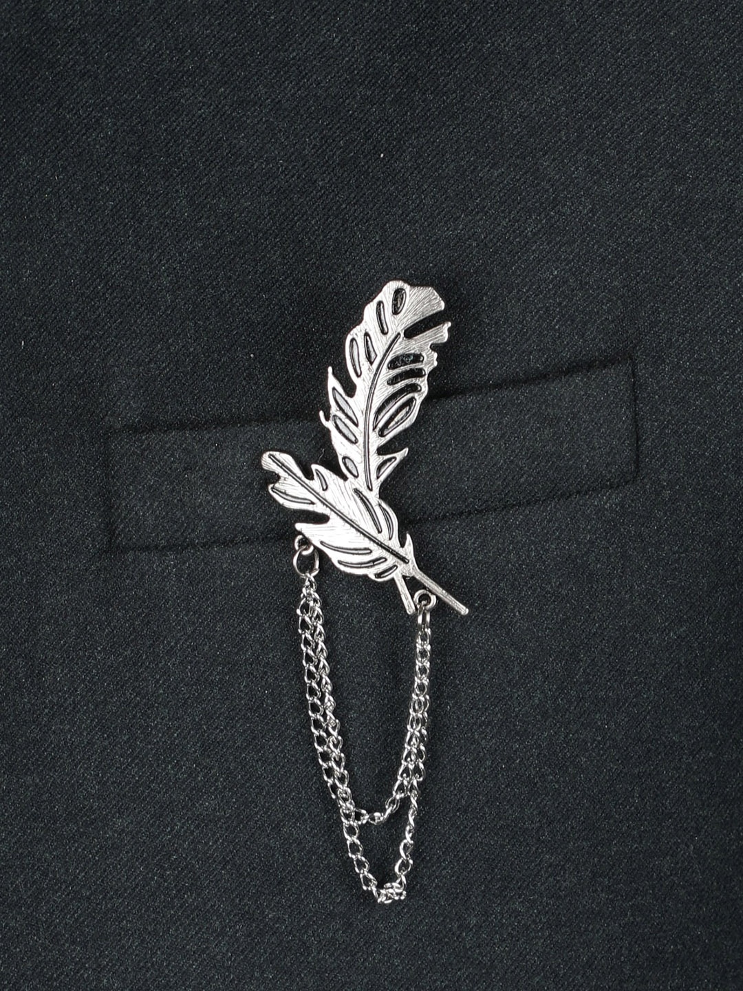 

Alvaro Castagnino Men Silver-Toned Embellished Stylish Brooch Pin