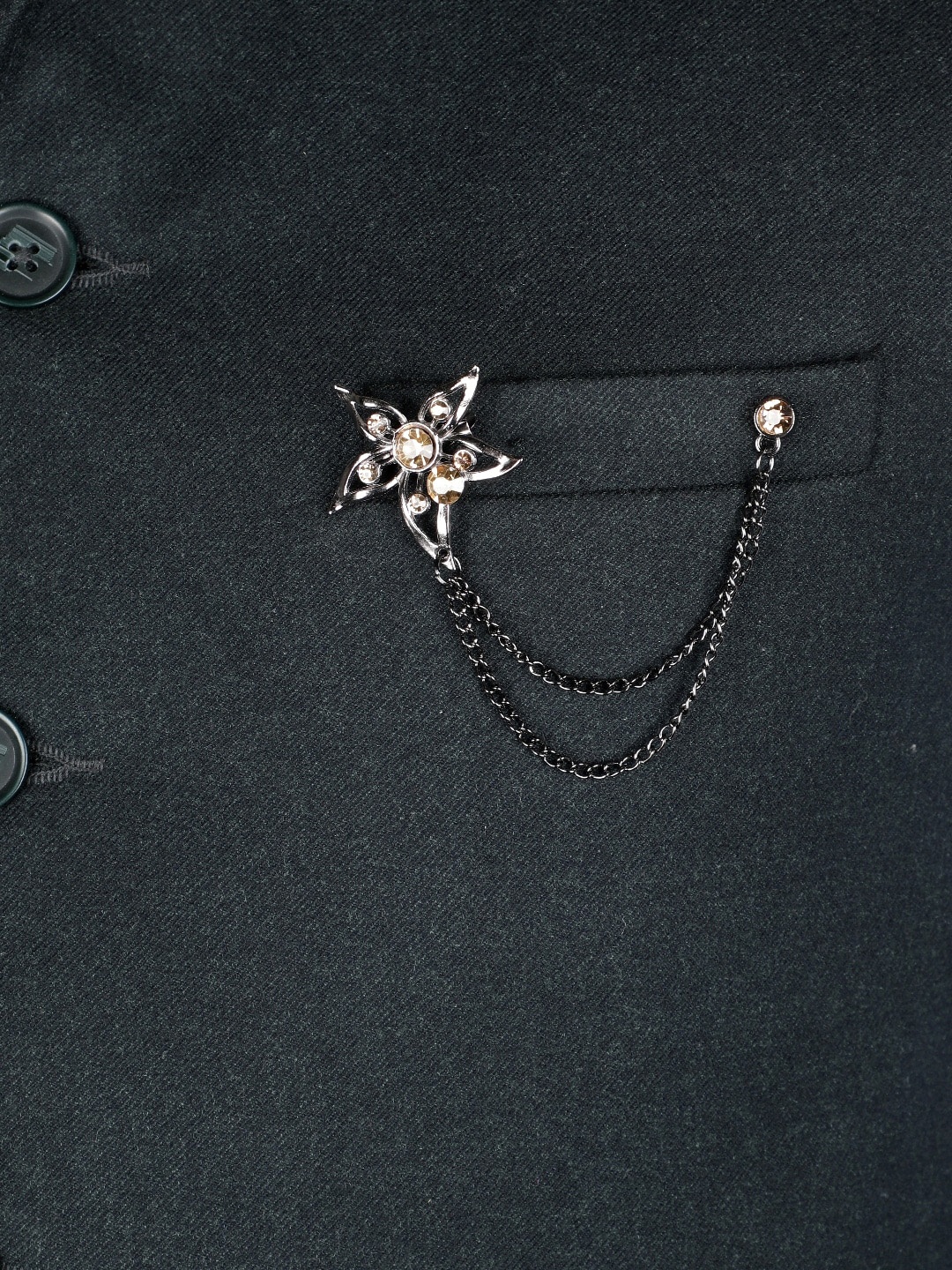 

Alvaro Castagnino Men Black & Gold-Toned Metal Brooch