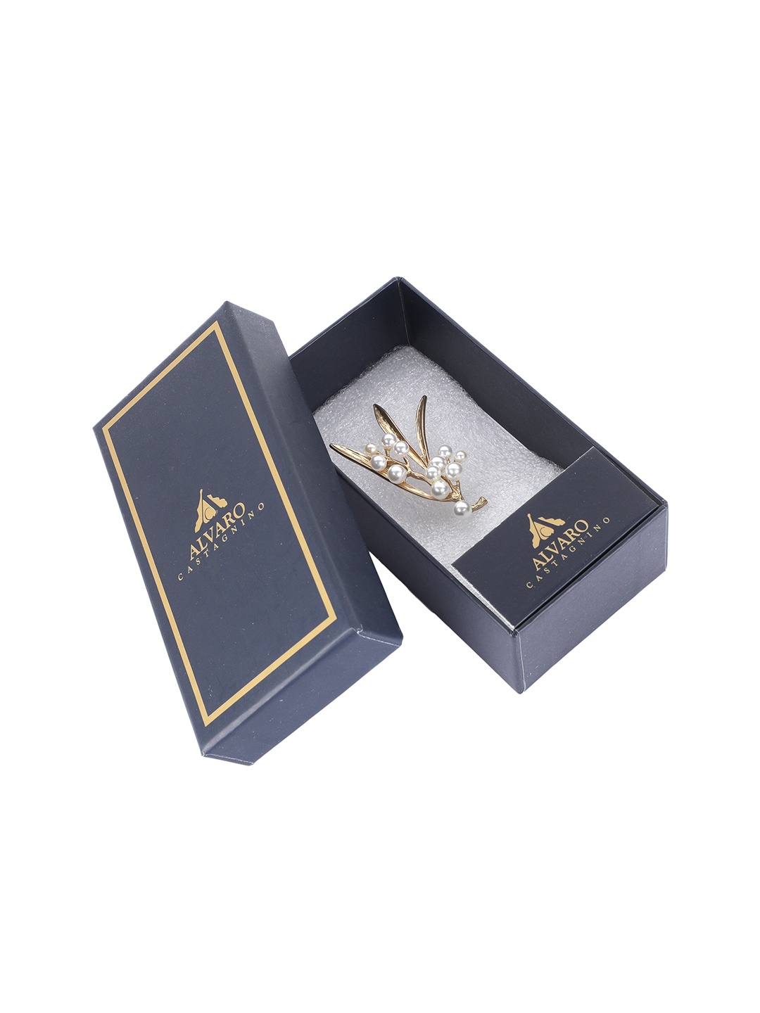 

Alvaro Castagnino Men Gold-Toned & White Metal Brooch