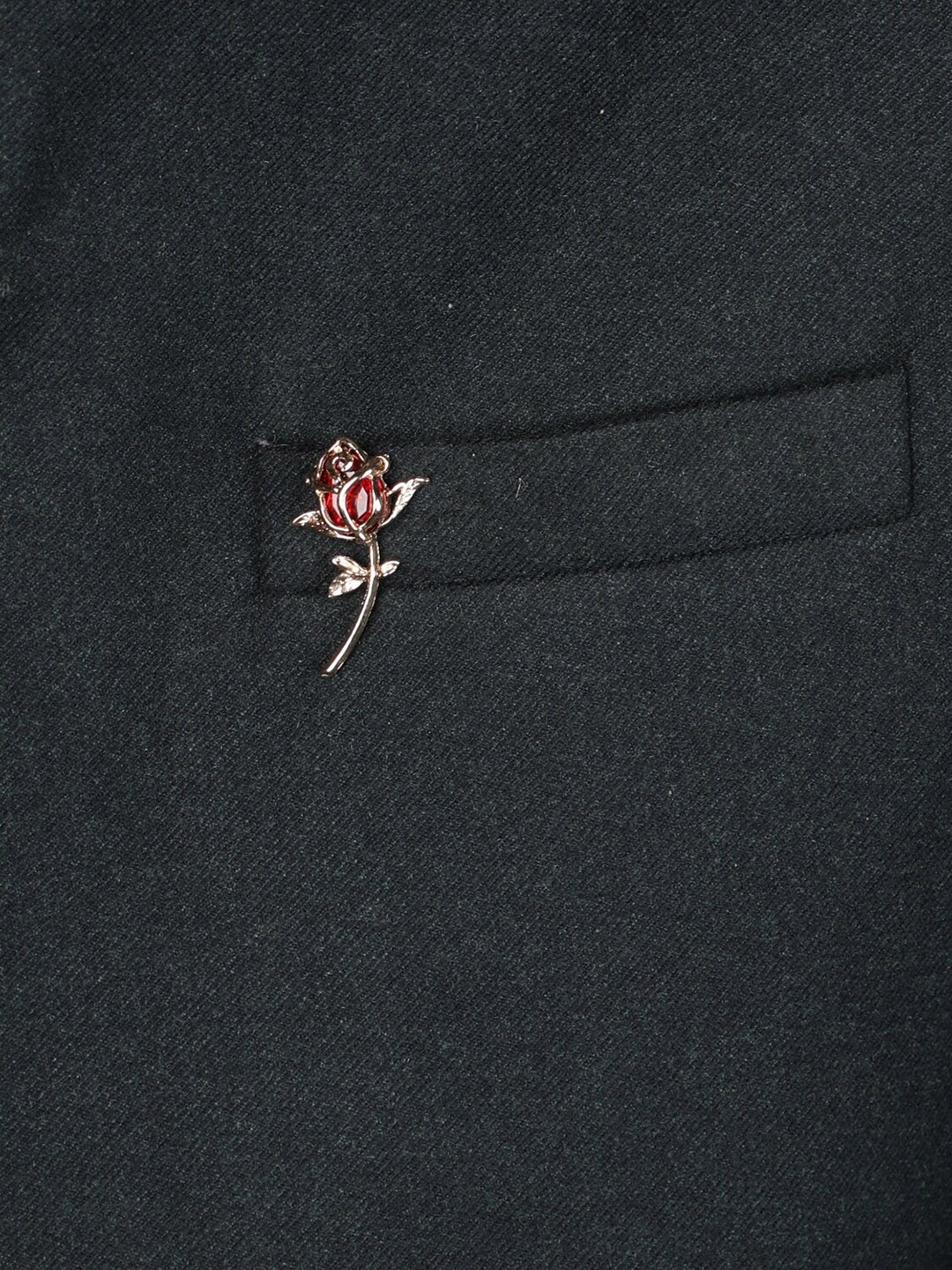 

Alvaro Castagnino Men Gold-Toned & Red Rose Embellished Brooch Pin