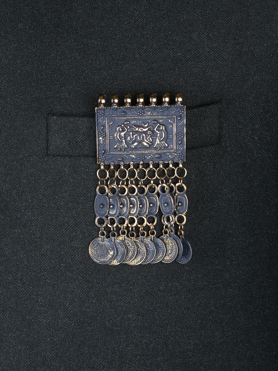 

Alvaro Castagnino Men Gold-Toned & Blue Embellished Brooch Pin