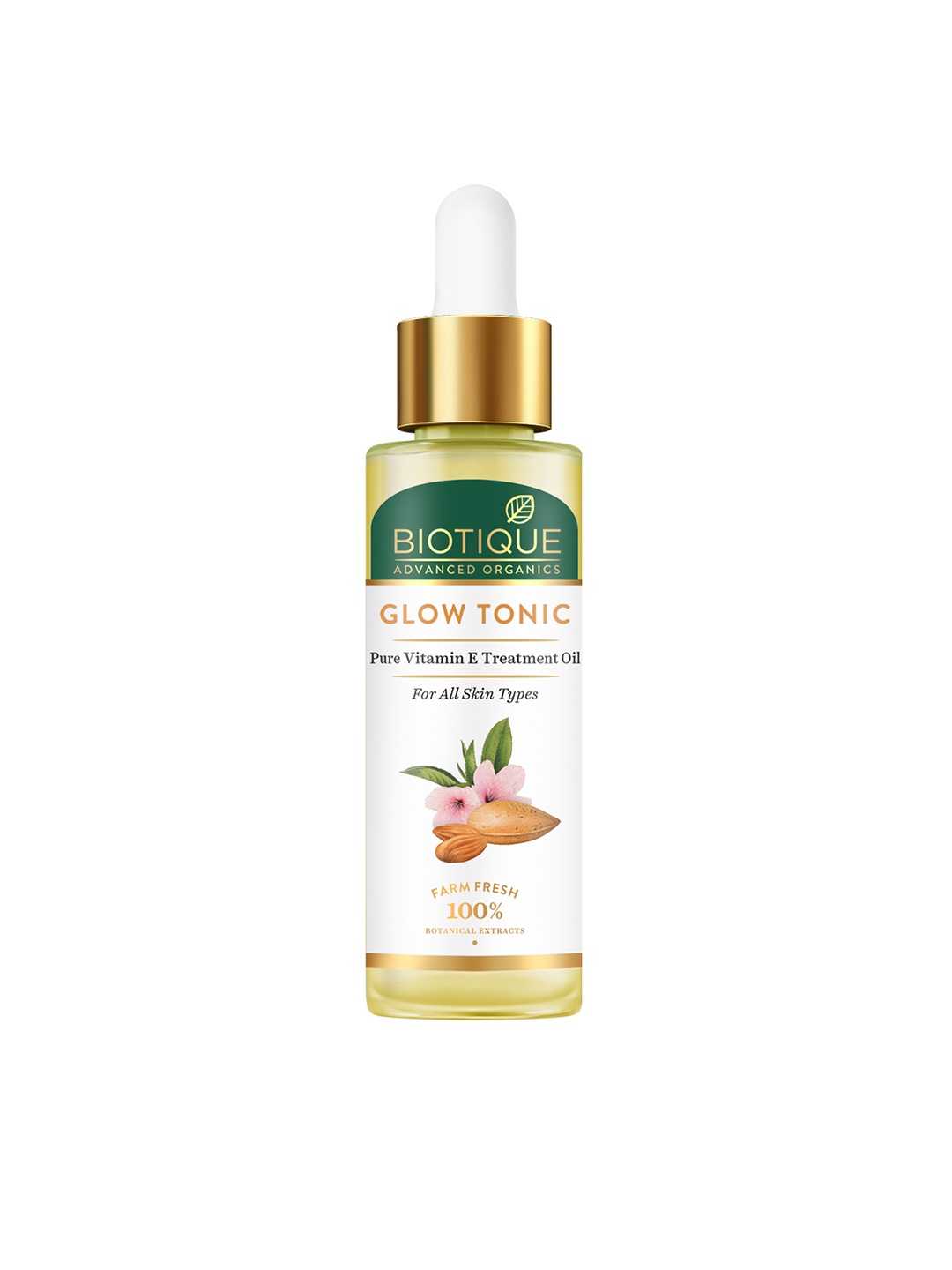 

Biotique Advanced Organics Glow Tonic Pure Vitamin E Treatment Oil for Youthful Glow- 30ml, White