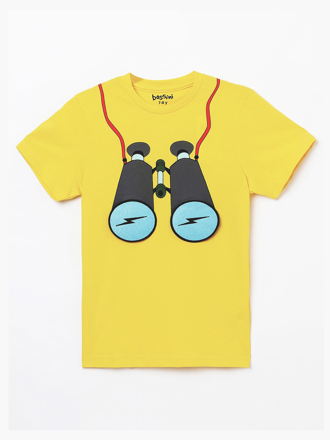 

Bossini Boys Mustard Yellow Printed Pure Cotton T-shirt