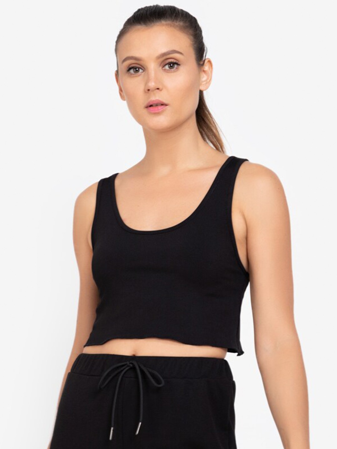

ZALORA ACTIVE Women Black Tank Crop Top