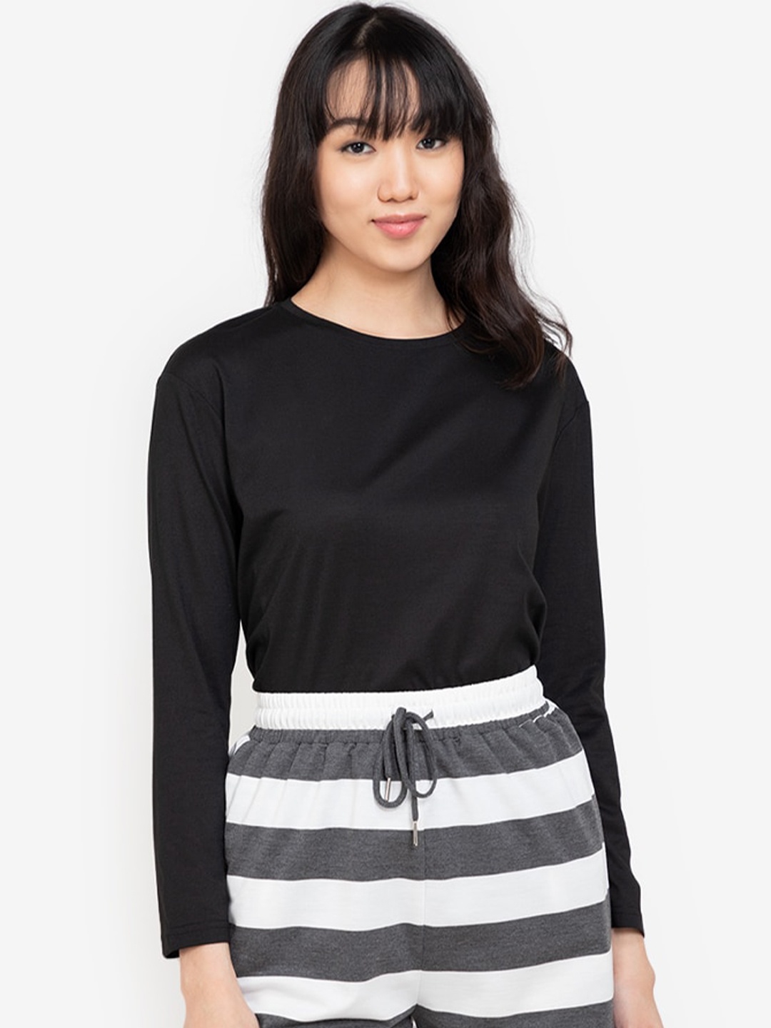 

ZALORA BASICS Women Black T-shirt