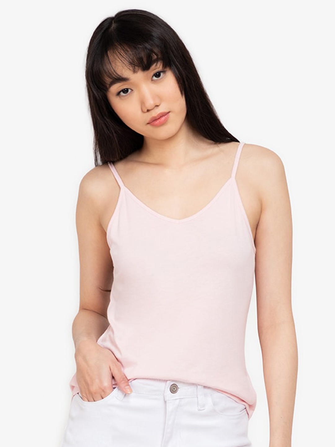 

ZALORA BASICS Pink Tank Crop Top