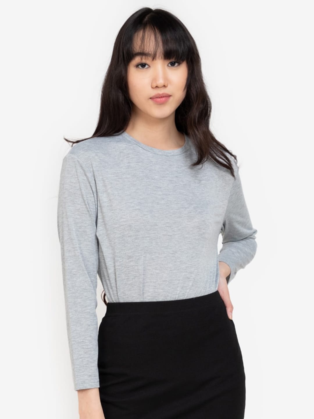 

ZALORA BASICS Women Grey Solid Top