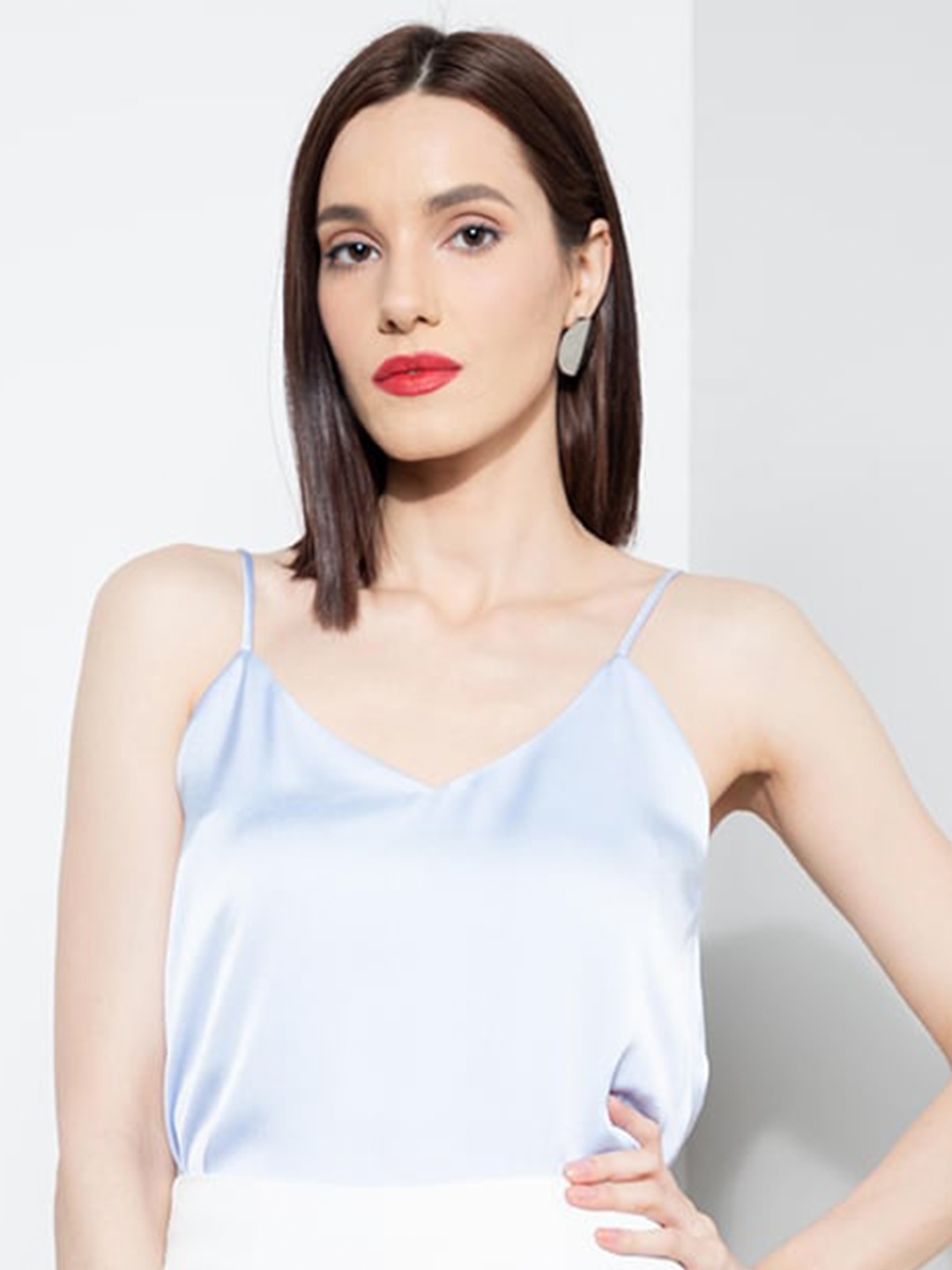 

ZALORA OCCASION Women Blue Tank Crop Cami Top