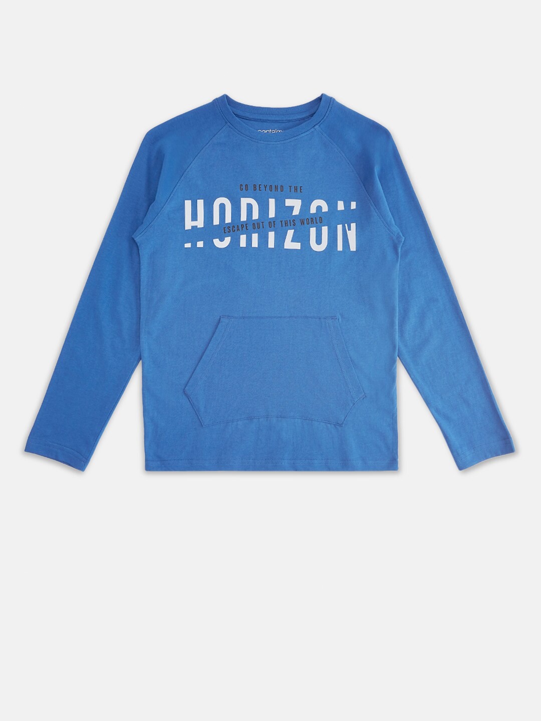 

Pantaloons Junior Boys Blue Typography Printed Cotton T-shirt
