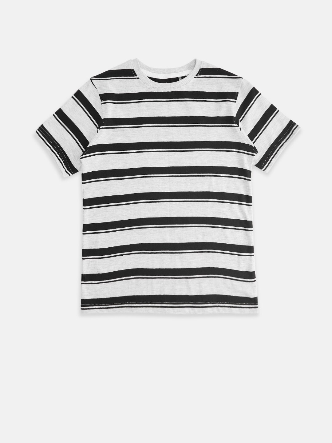 

Pantaloons Junior Boys Grey Melange Striped T-shirt