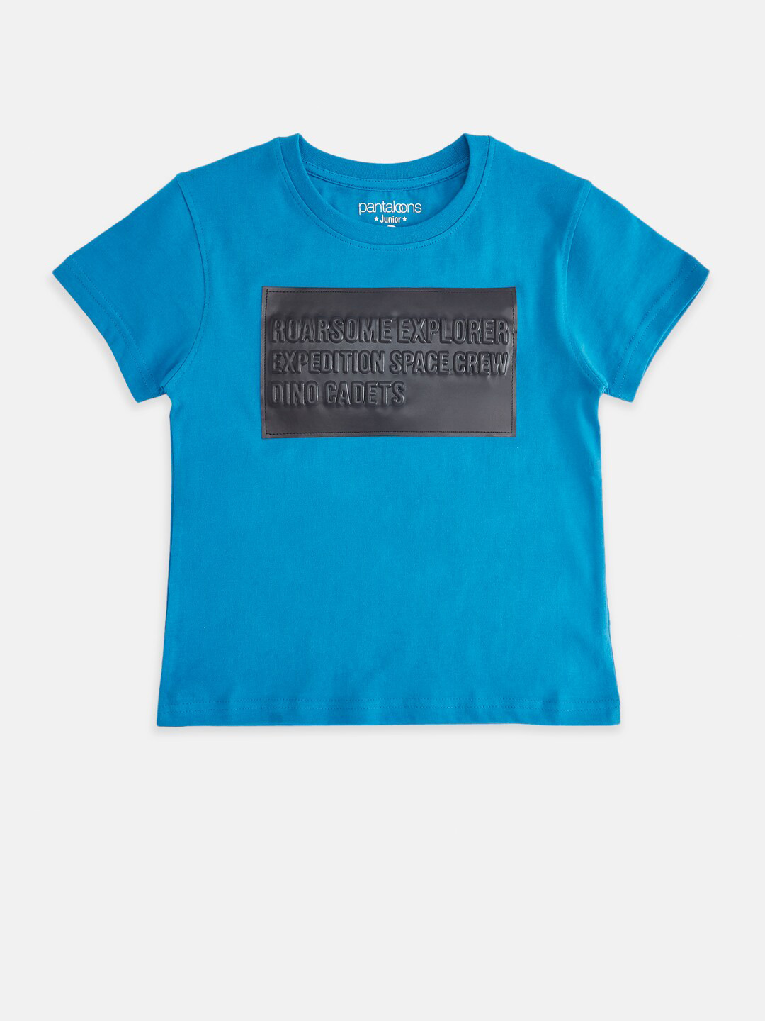 

Pantaloons Junior Boys Blue Printed Cotton T-shirt