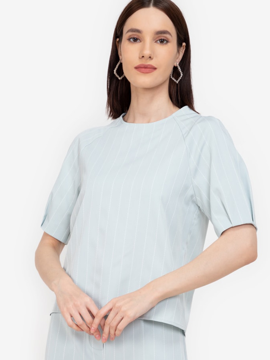 

ZALORA WORK Green Striped Top