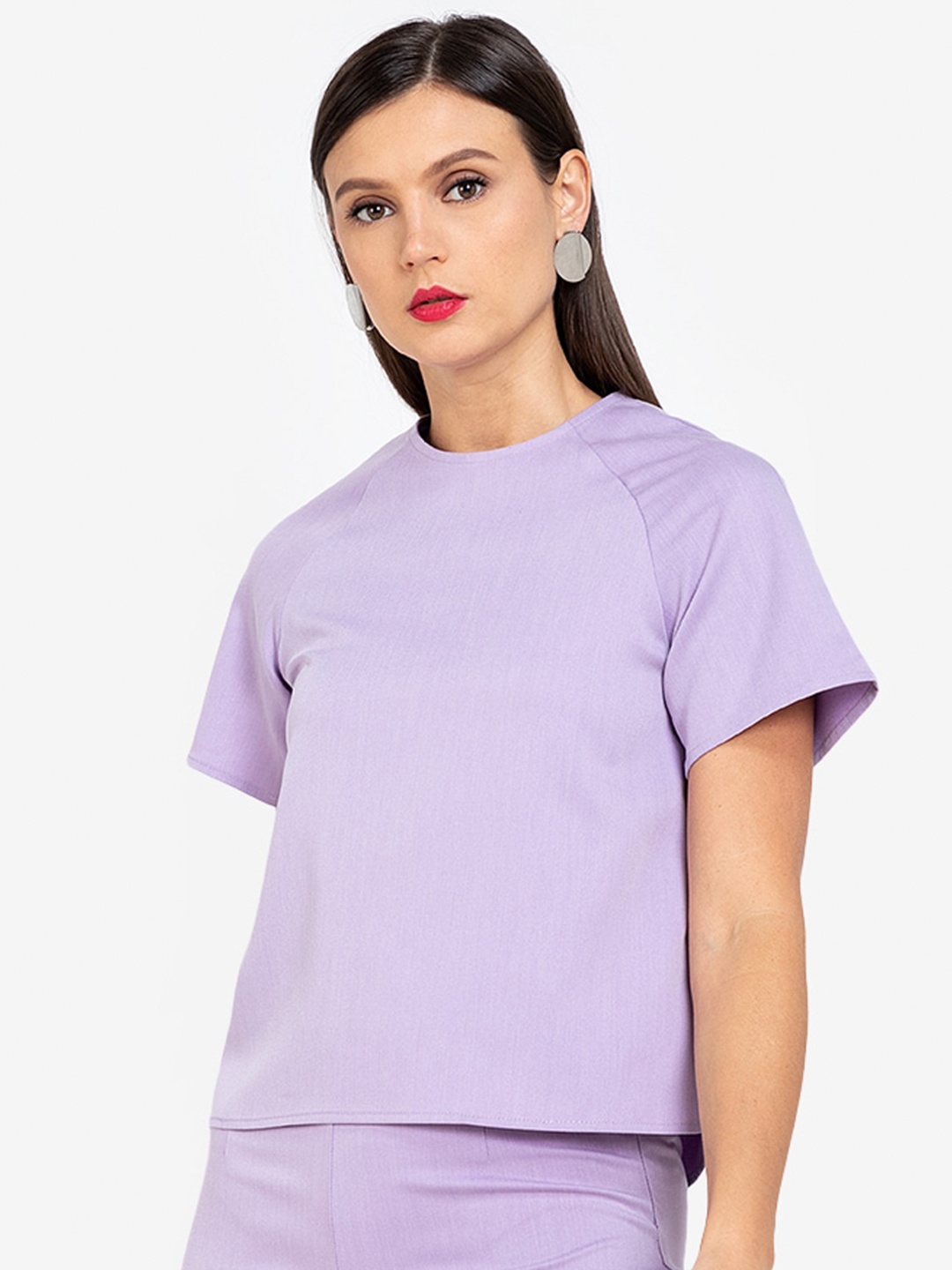 

ZALORA WORK Women Purple Solid Tank Top