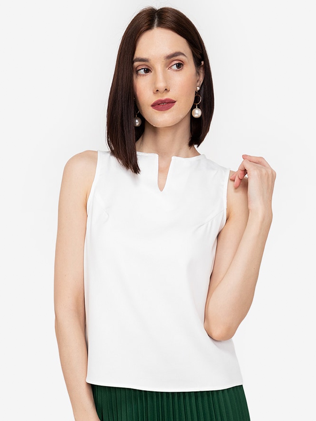 

ZALORA WORK Women White Open Back Top