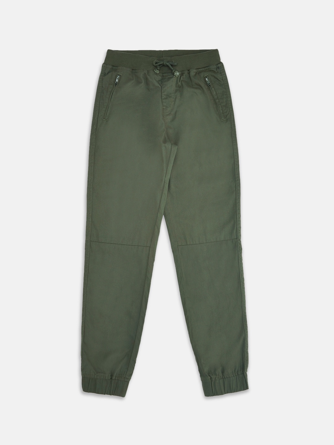 

Pantaloons Junior Boys Olive Green Cotton Joggers Trousers