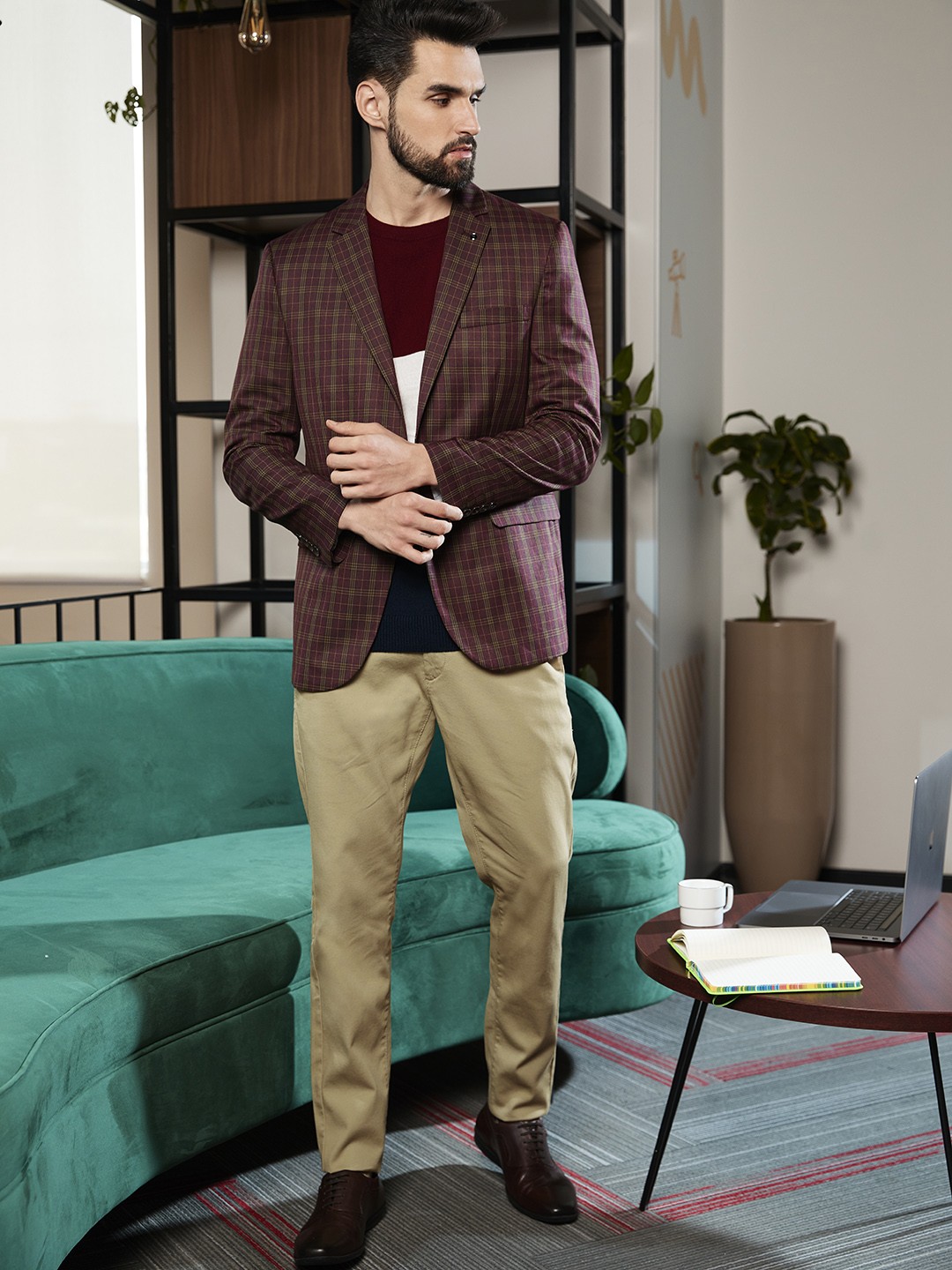 

U S Polo Assn Men Khaki Solid Mid-Rise Regular Trousers