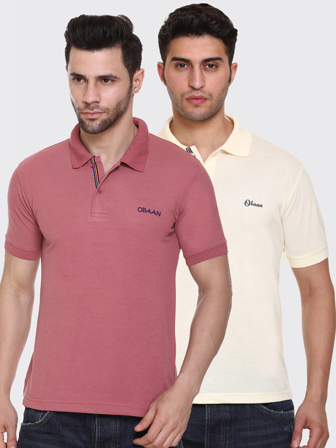 

Obaan Men Pack Of 2 T-shirts, Pink