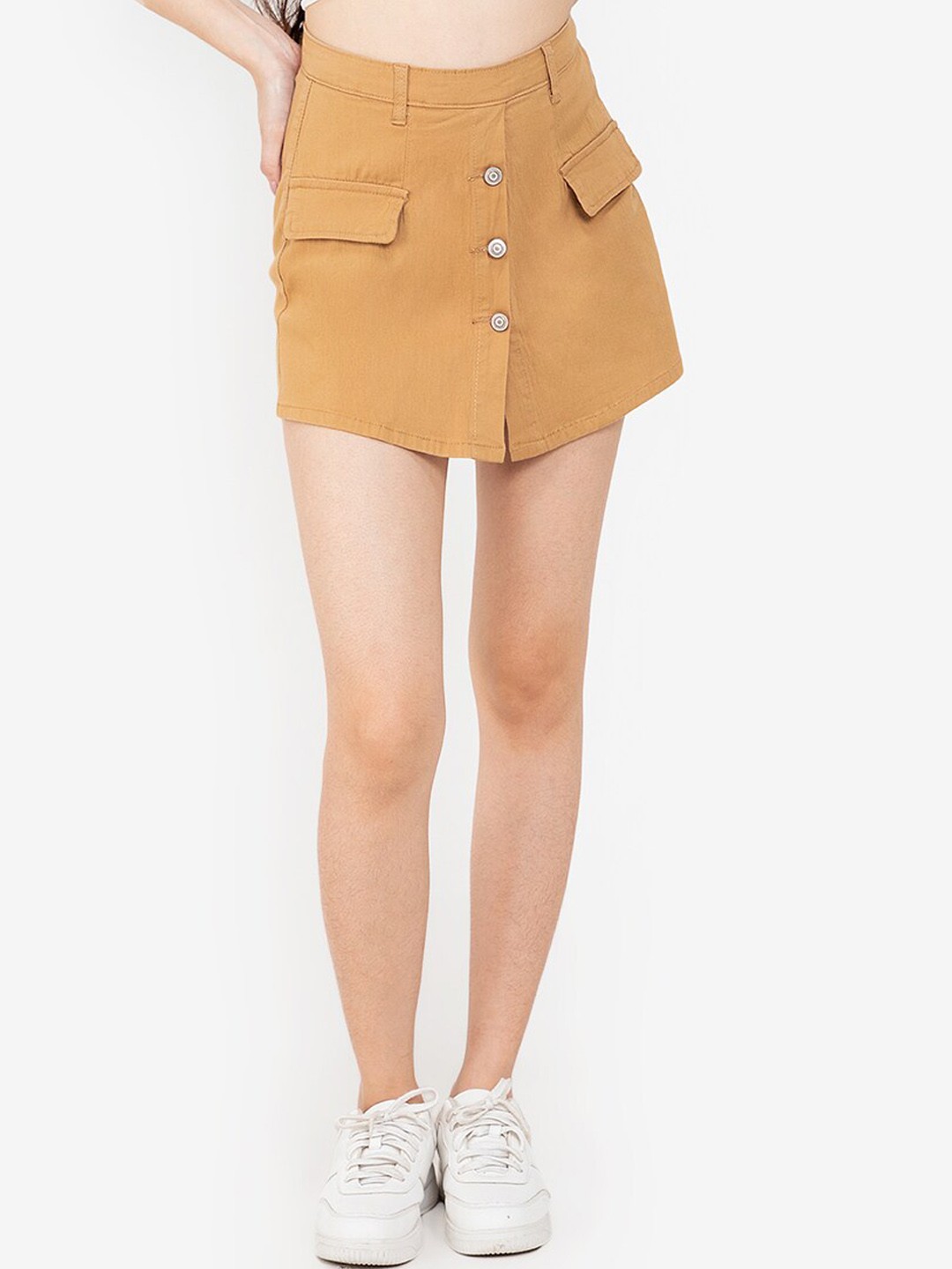 

ZALORA BASICS Women Brown High-Rise Outdoor Shorts