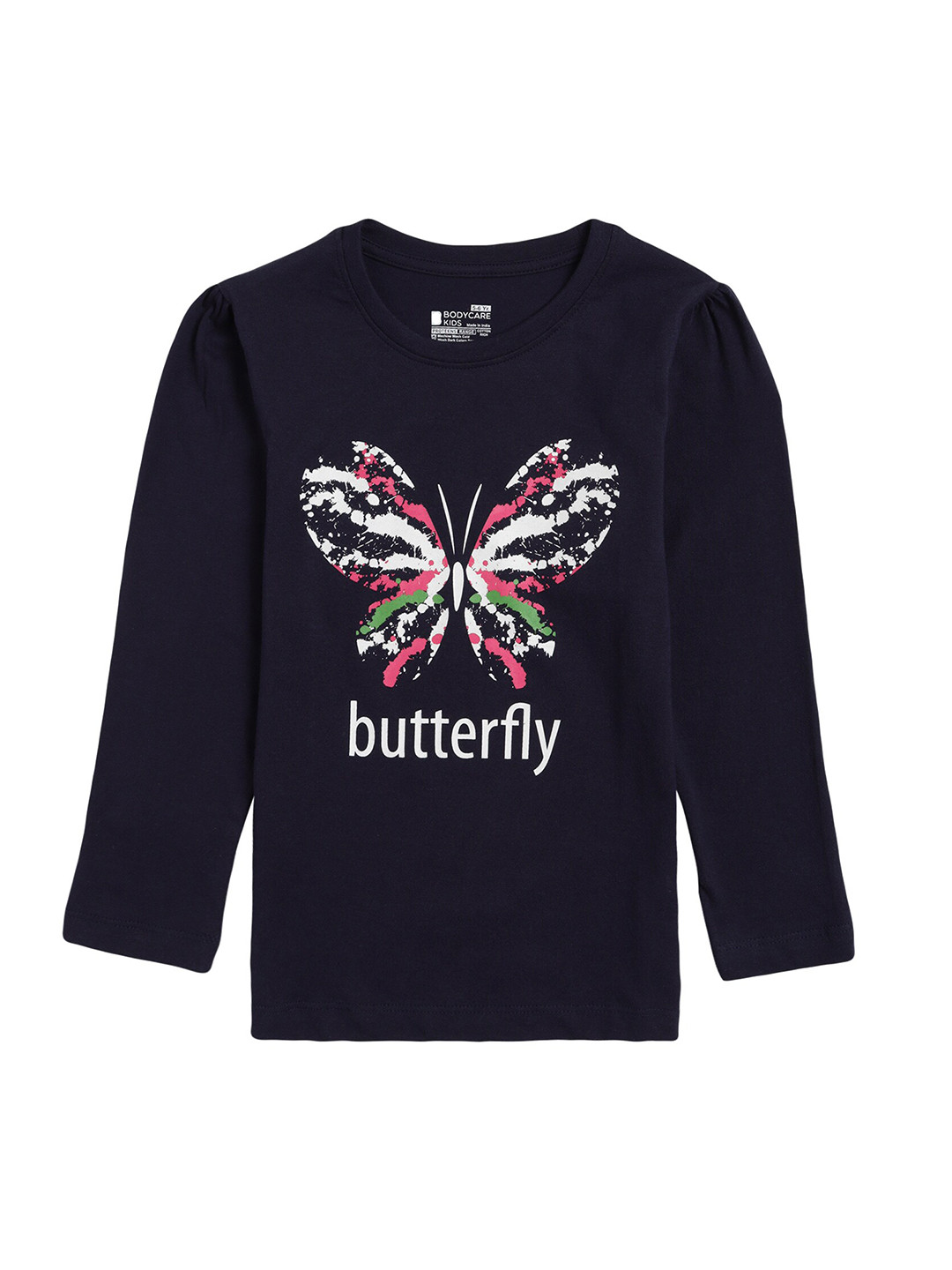 

PROTEENS Girls Navy Blue & White Printed Cotton T-shirt