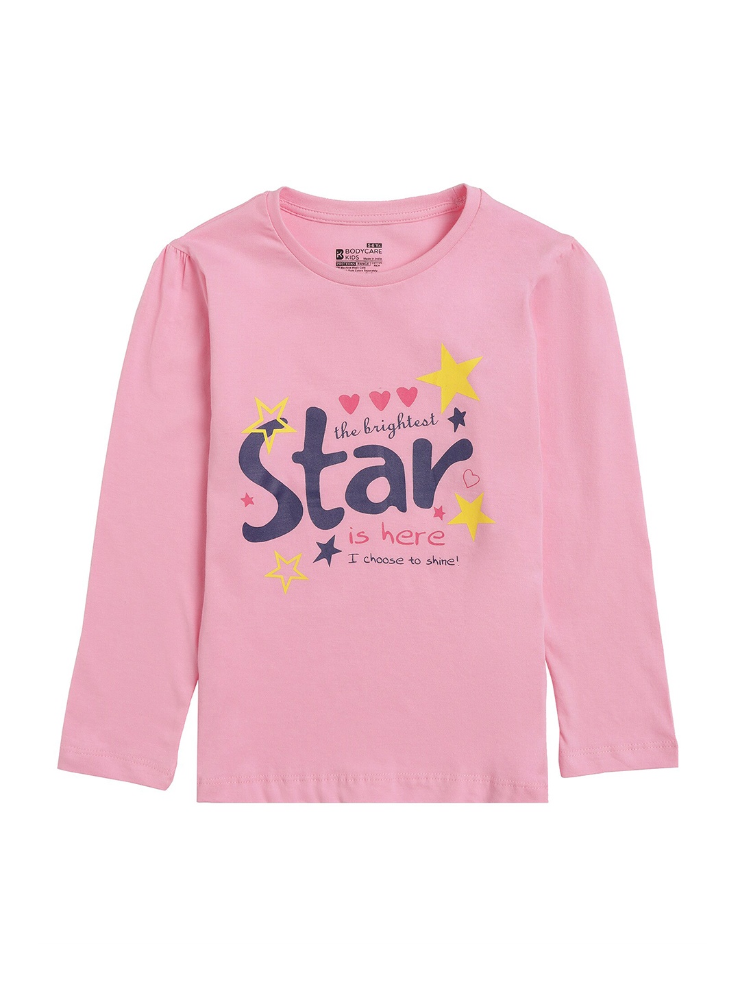 

PROTEENS Girls Pink & Blue Typography Printed T-shirt