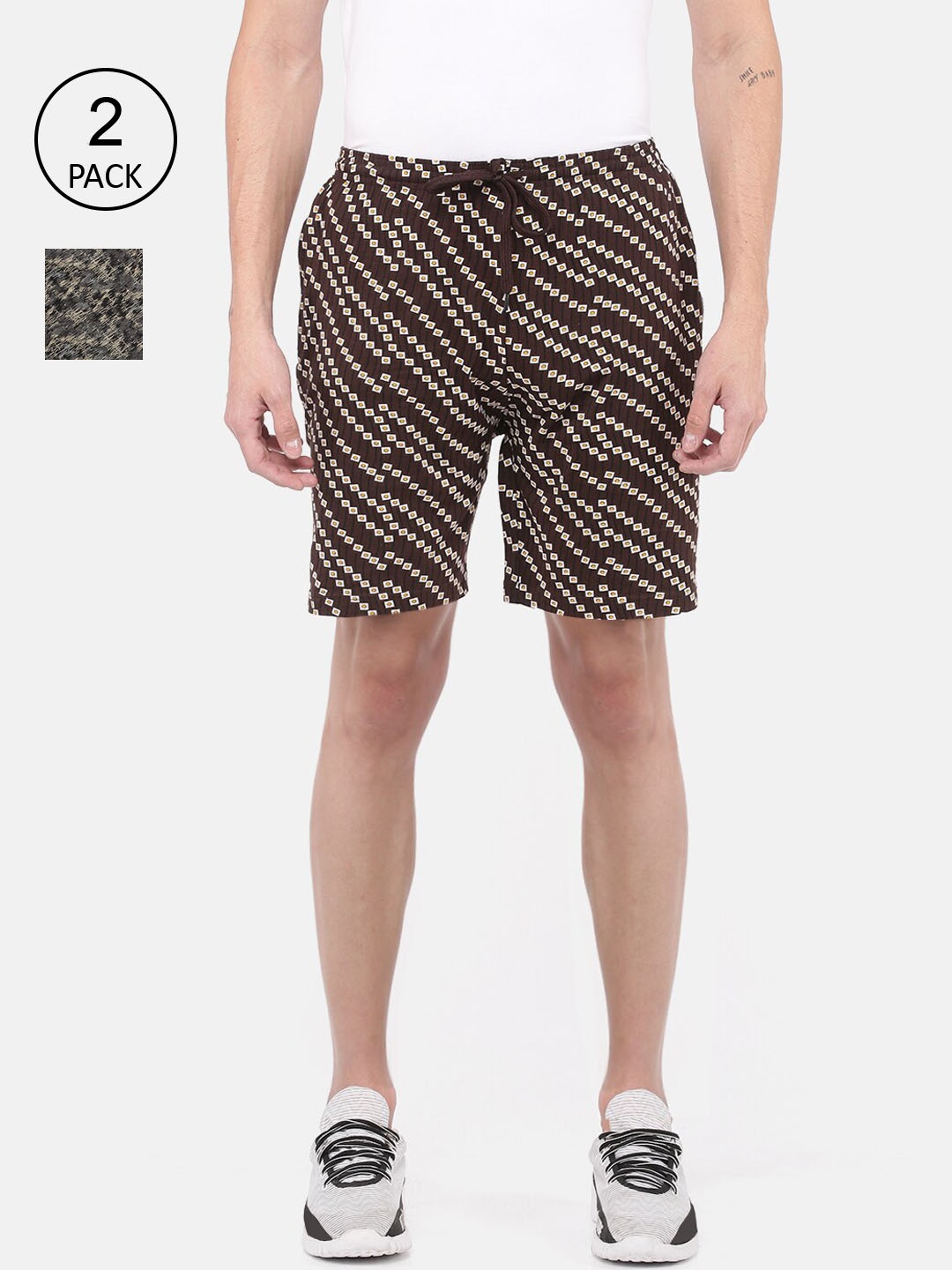 

Dollar Men Pack Of 2 Cotton Shorts, Brown