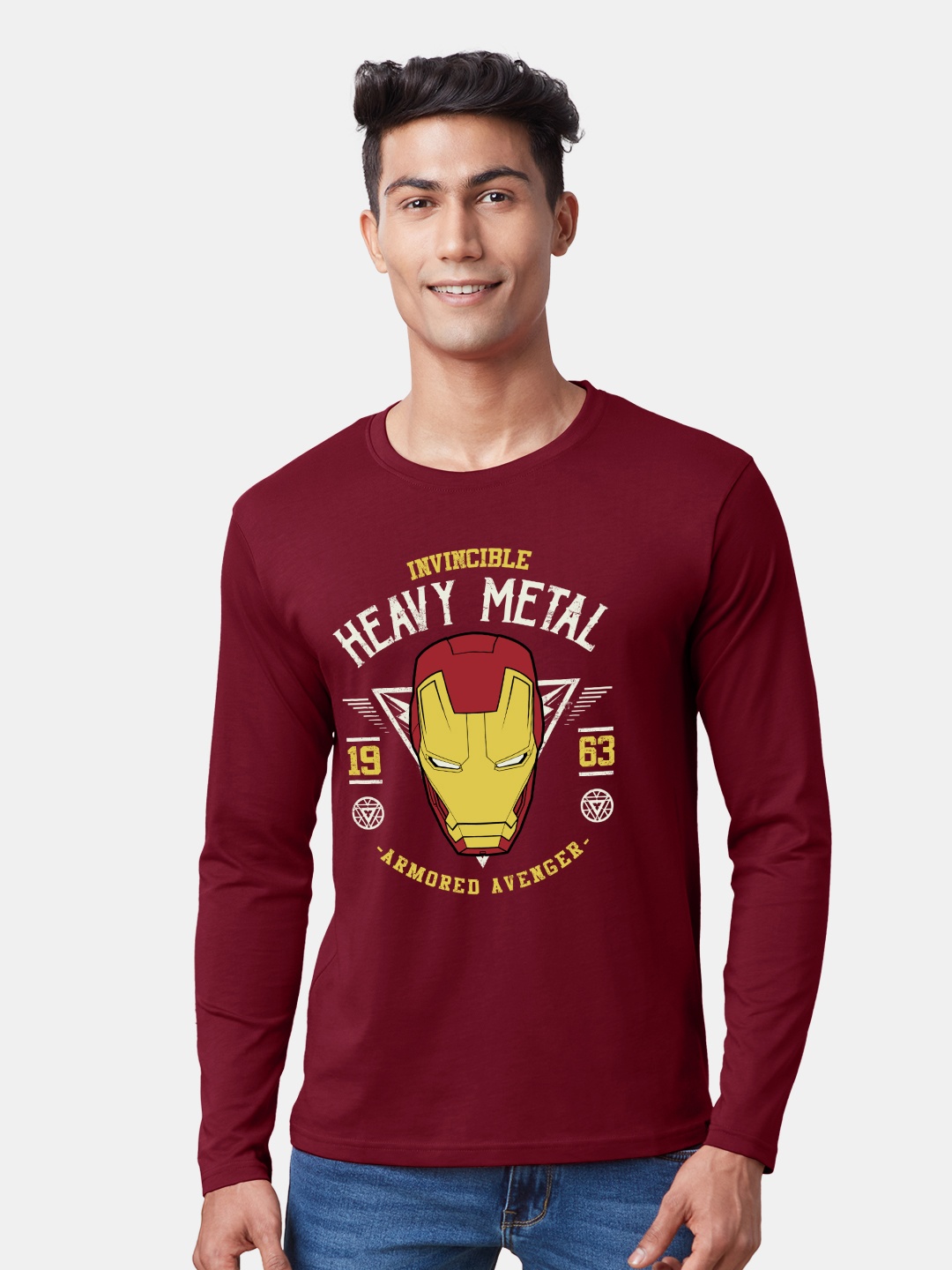 

The Souled Store Men Maroon & Yellow Printed T-shirt