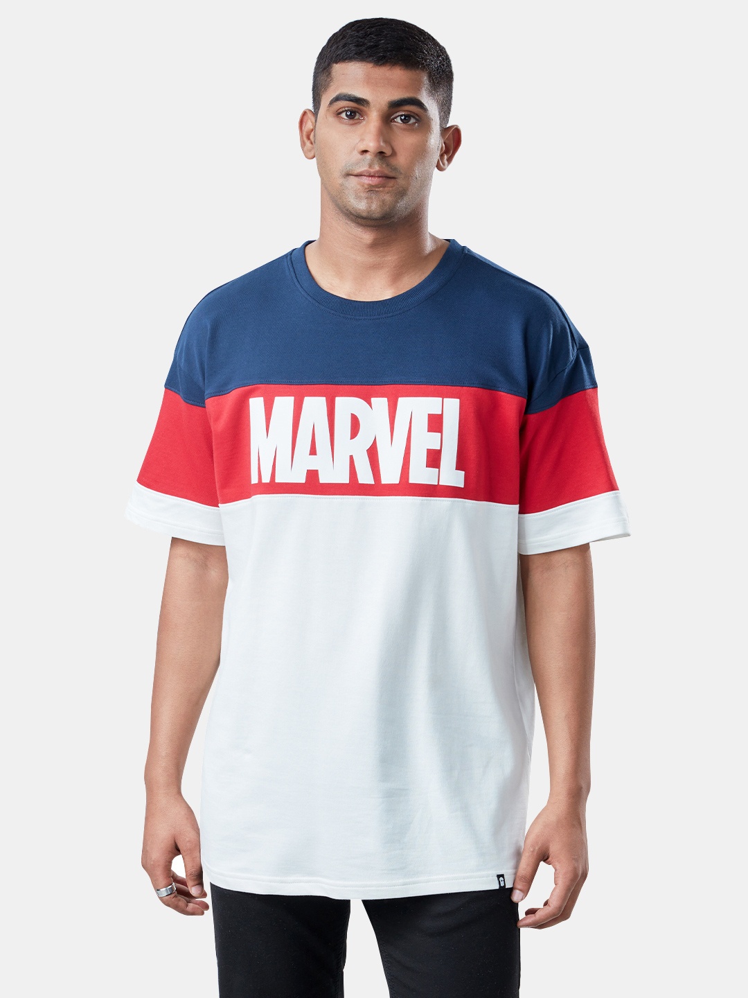 

The souled store Marvel: Logo Multicolor Oversized T-Shirts, Multi