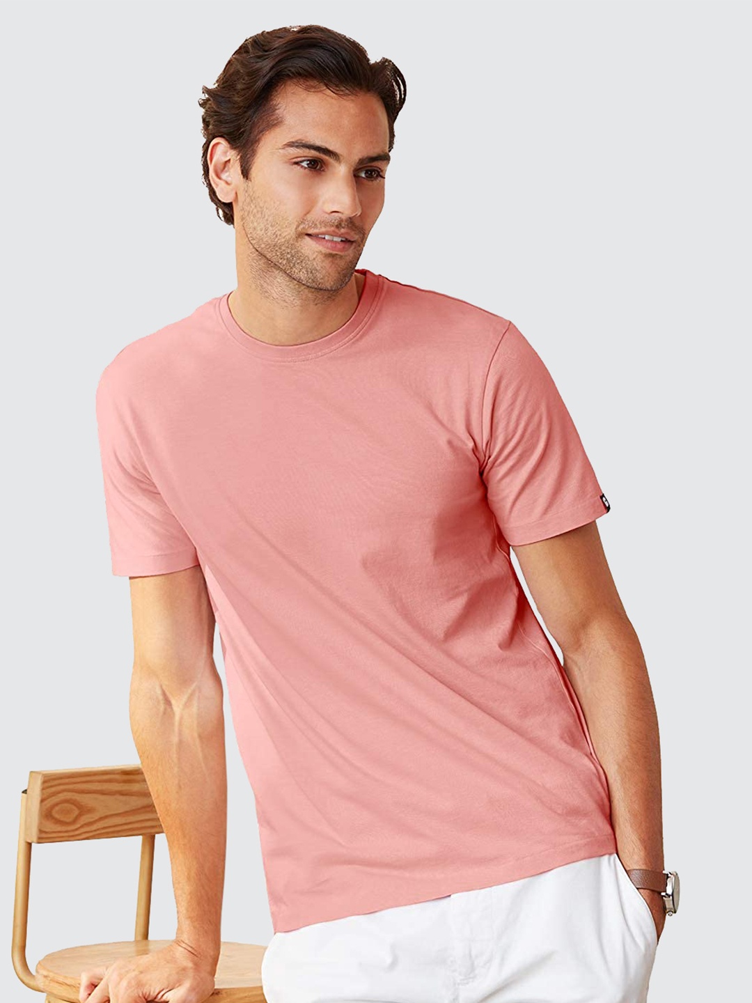 

The Souled Store Men Peach-Coloured Typography Printed T-shirt