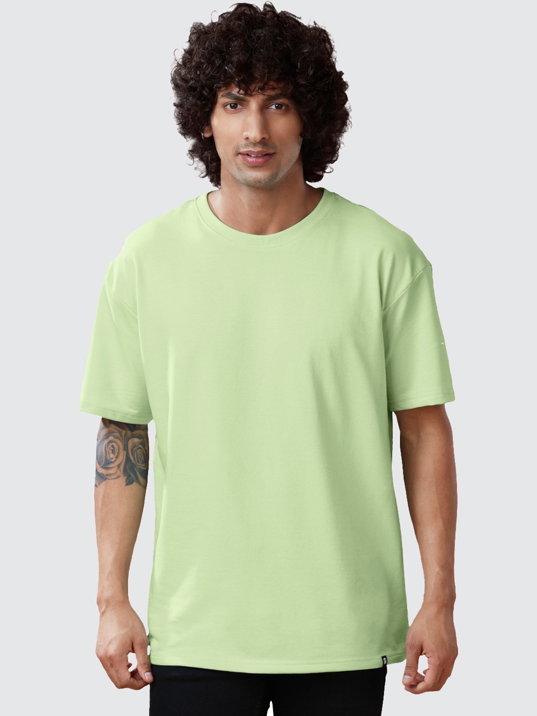 

The Souled Store Men Green Cotton Oversized T-shirt