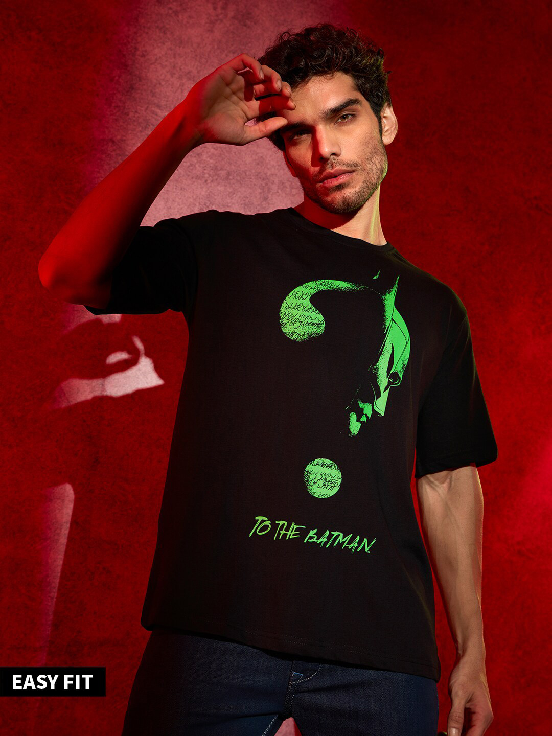 

The Souled Store Men Black & Green Batman Printed T-shirt