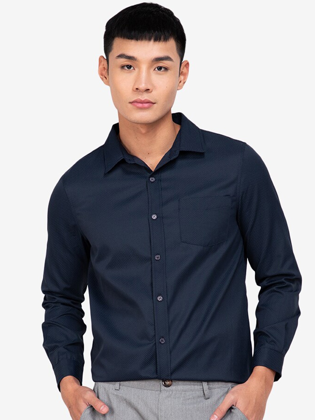 

ZALORA BASICS Men Navy Blue Formal Shirt