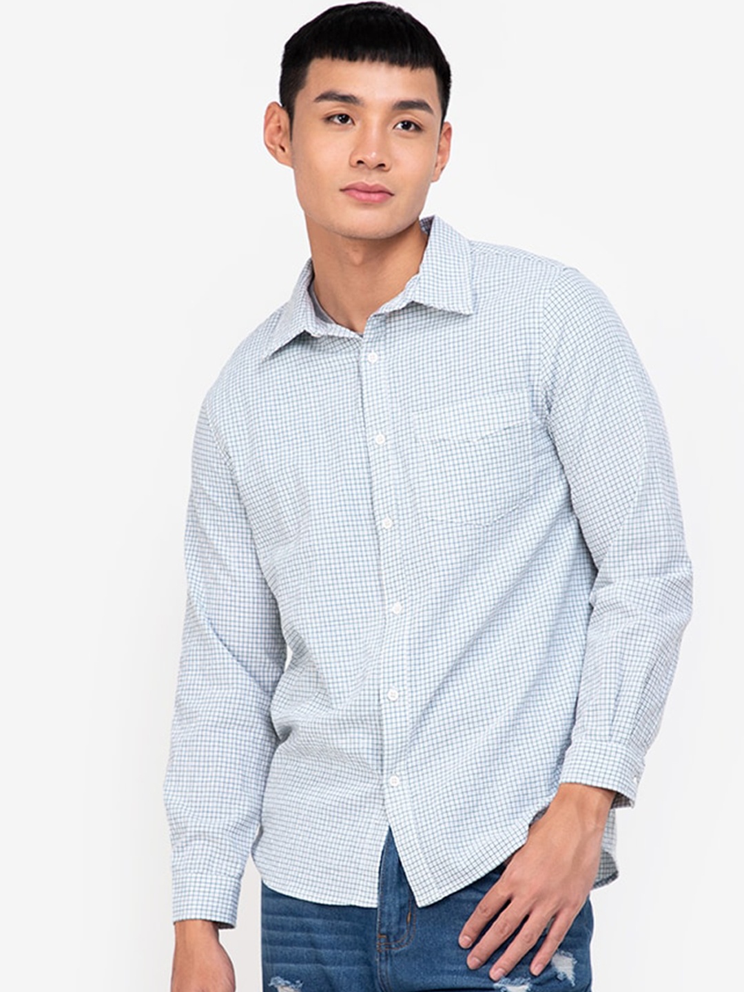 

ZALORA BASICS Men Multicoloured Cotton Checked Casual Shirt, Multi