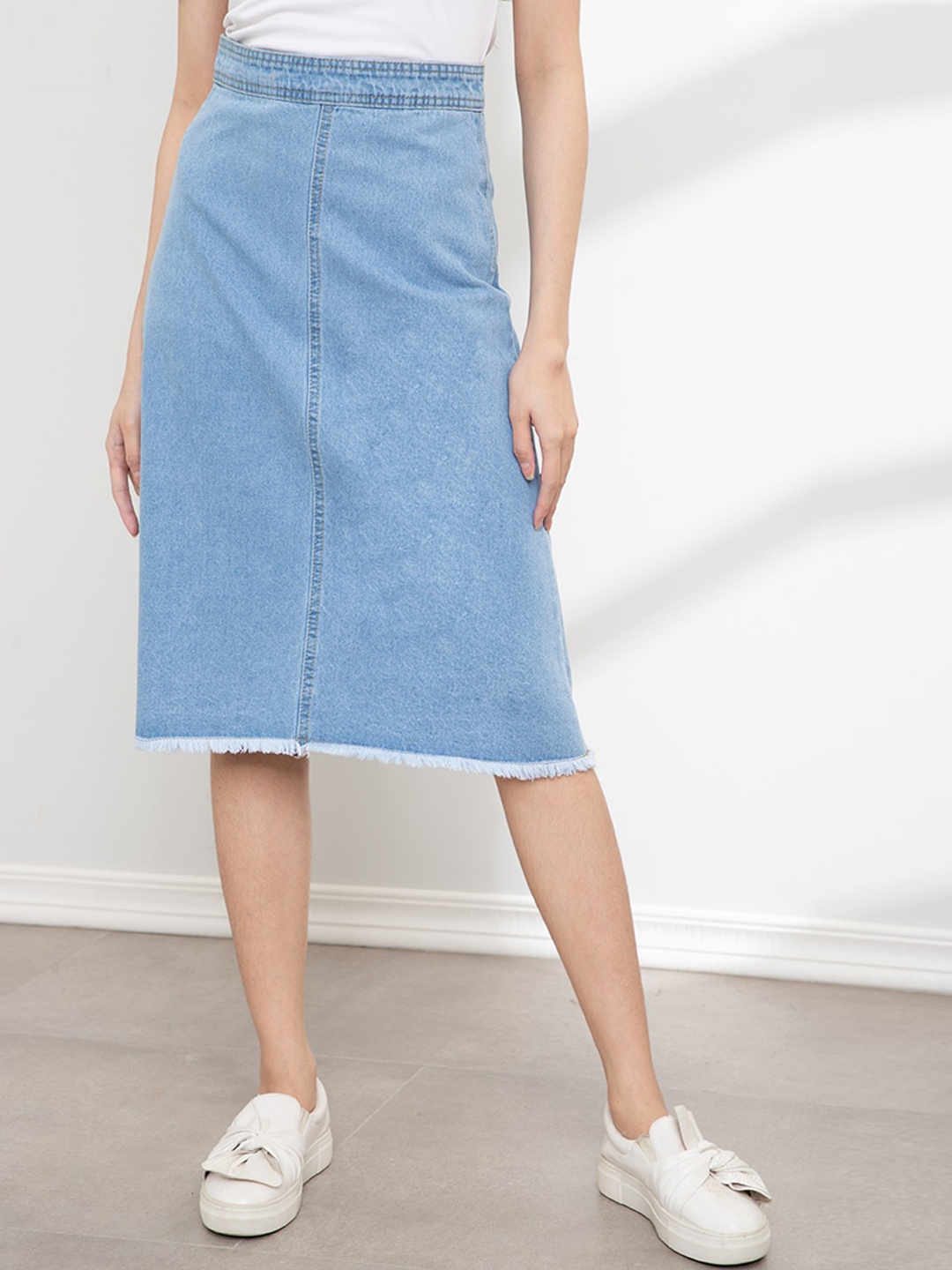 

ORIGIN BY ZALORA Women Blue Organic Cotton Denim A-Line Skirt