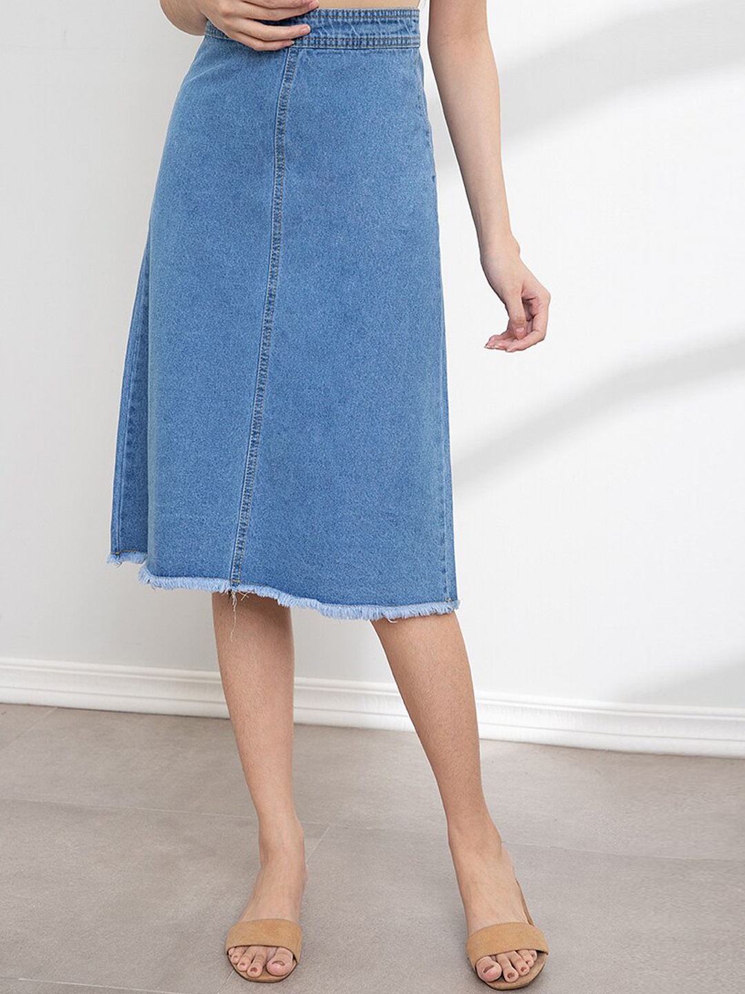 

ORIGIN BY ZALORA Women Blue Organic Cotton Denim A-Line Skirt