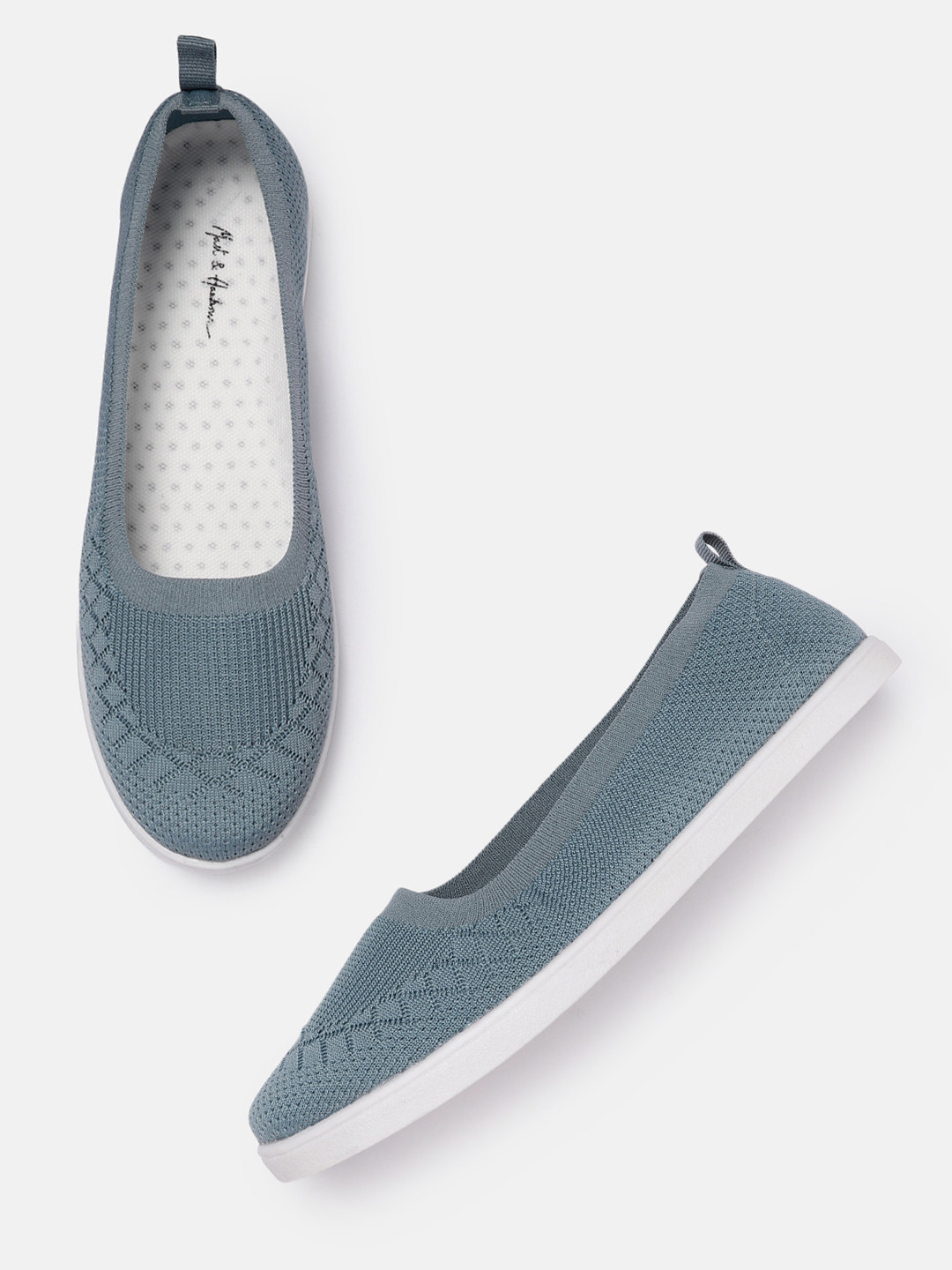 

Mast & Harbour Women Green Woven Design Slip-On Sneakers