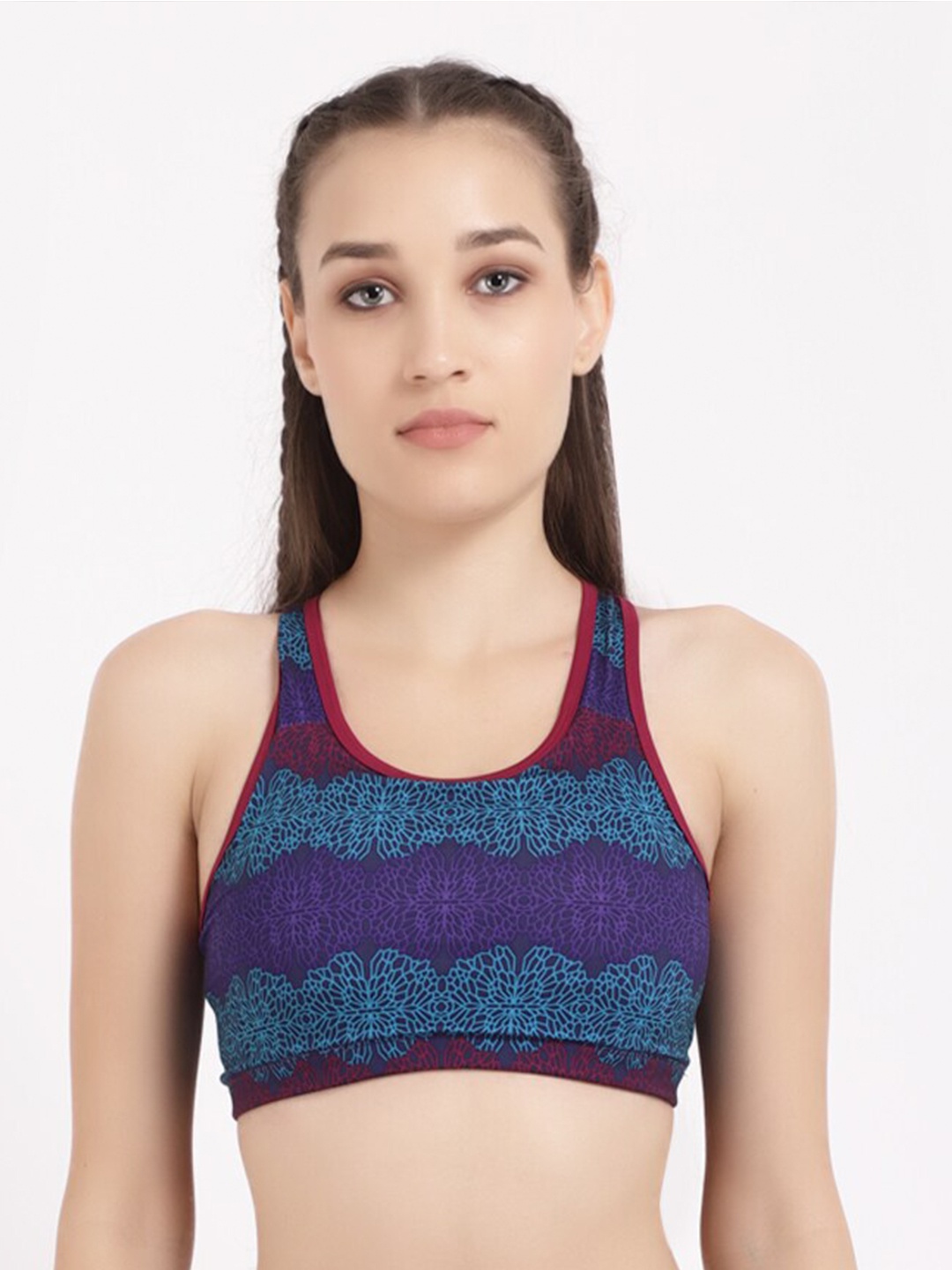 

STUDIOACTIV Blue & Purple Abstract Sports Bra