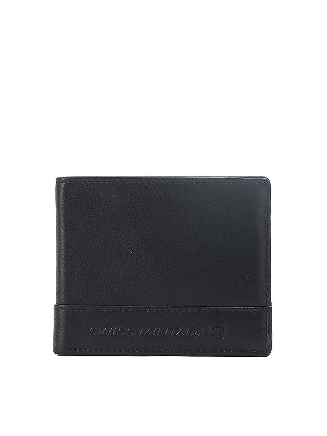 

SWISS MILITARY Men Black & Red Leather Two Fold Wallet
