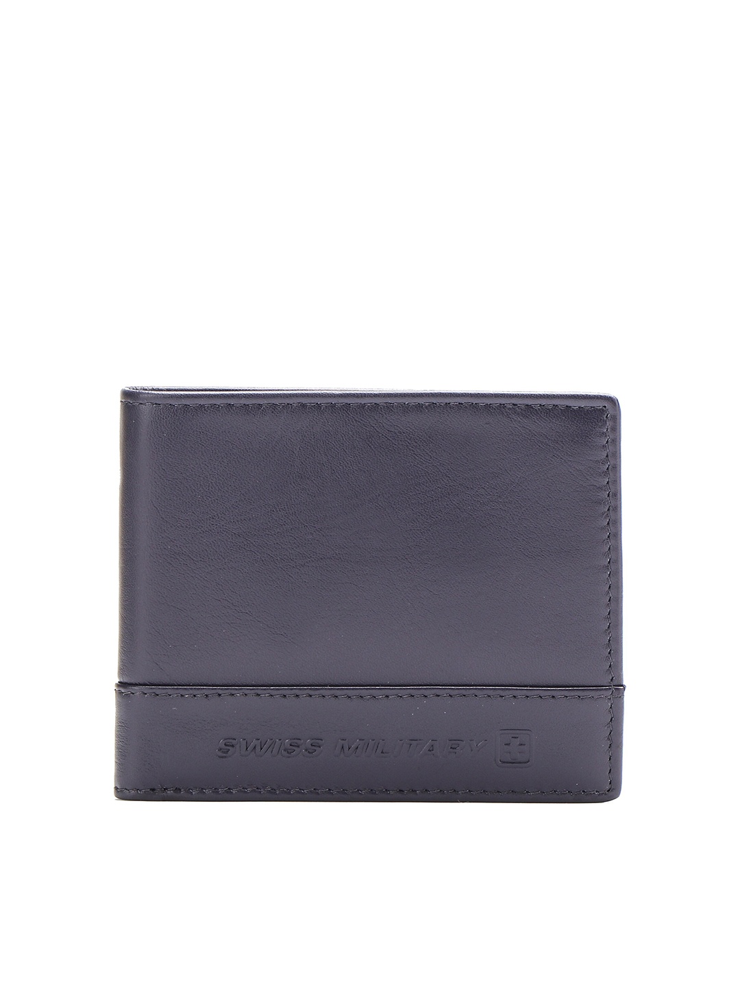 

SWISS MILITARY Unisex Blue Leather Two Fold Wallet