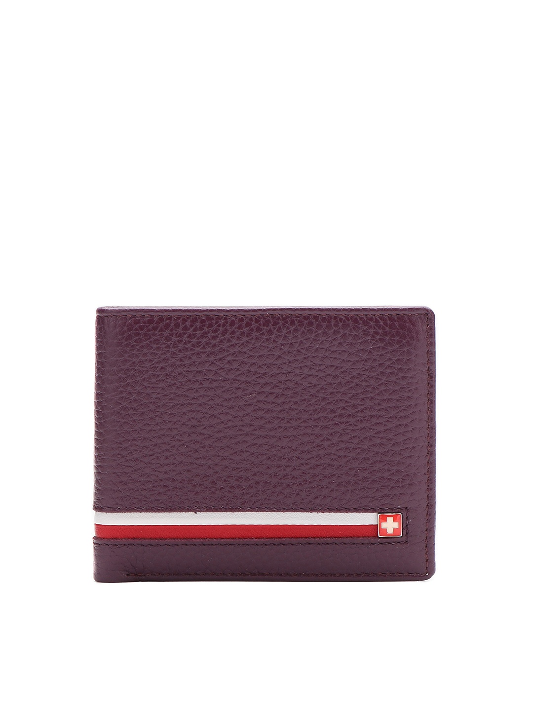 

SWISS MILITARY Men Burgundy Leather Two Fold Wallet