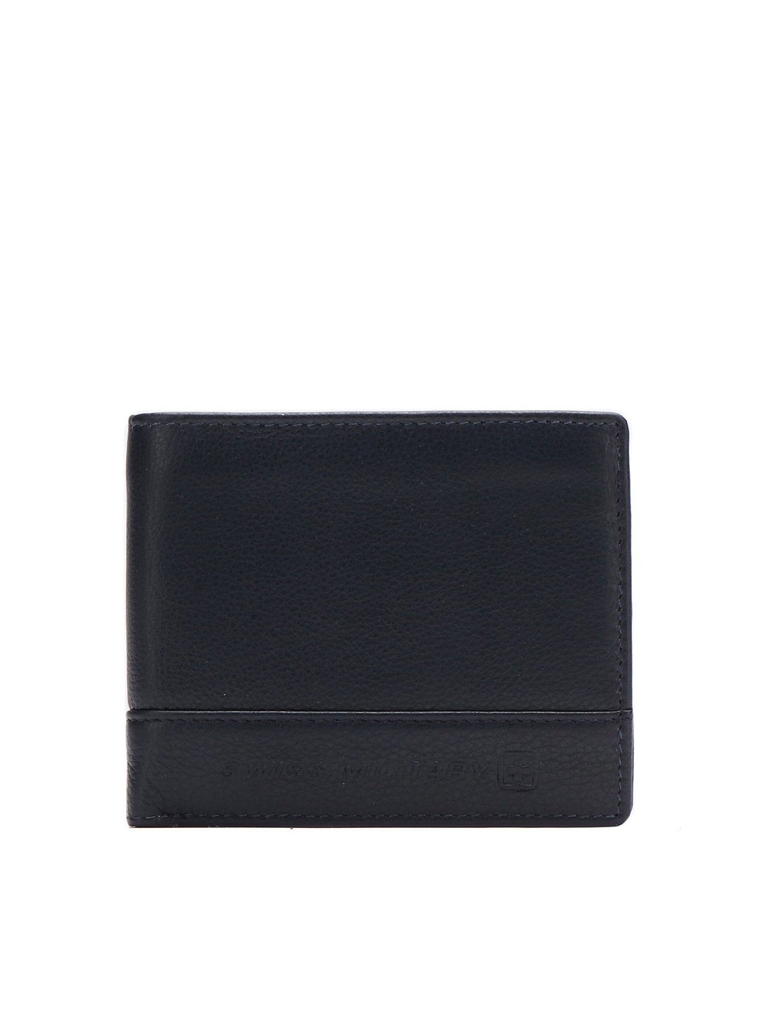 

SWISS MILITARY Unisex Navy Blue Leather Two Fold Wallet