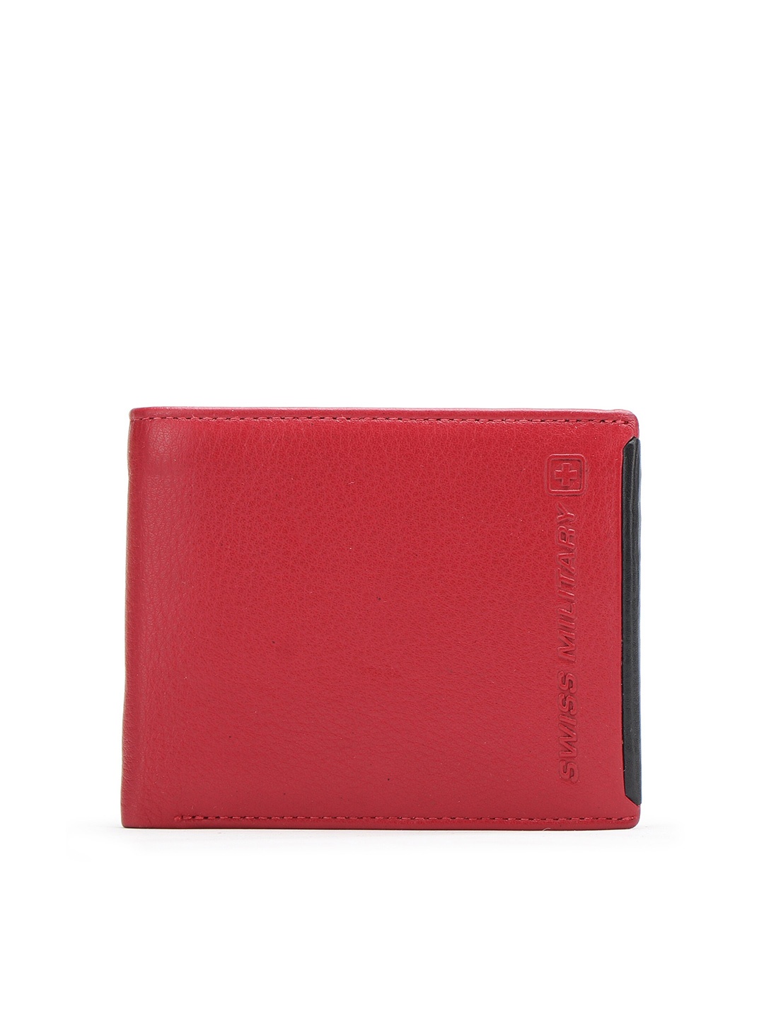 

SWISS MILITARY Unisex Red Leather Two Fold Wallet