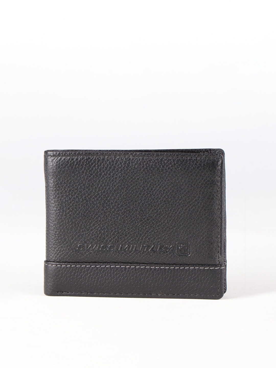 

SWISS MILITARY Men Black Leather Two Fold Wallet