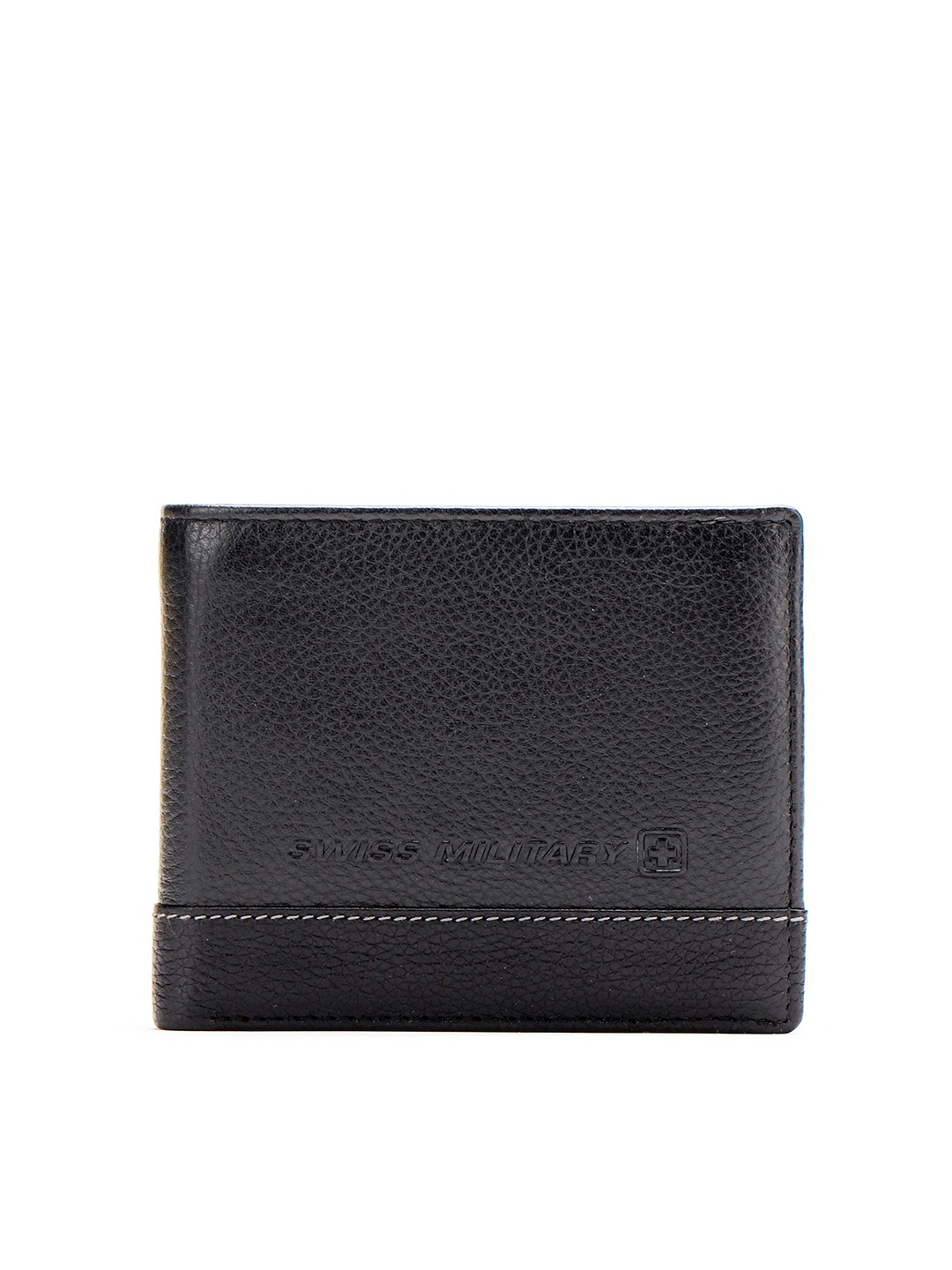

SWISS MILITARY Men Black Leather Two Fold Wallet