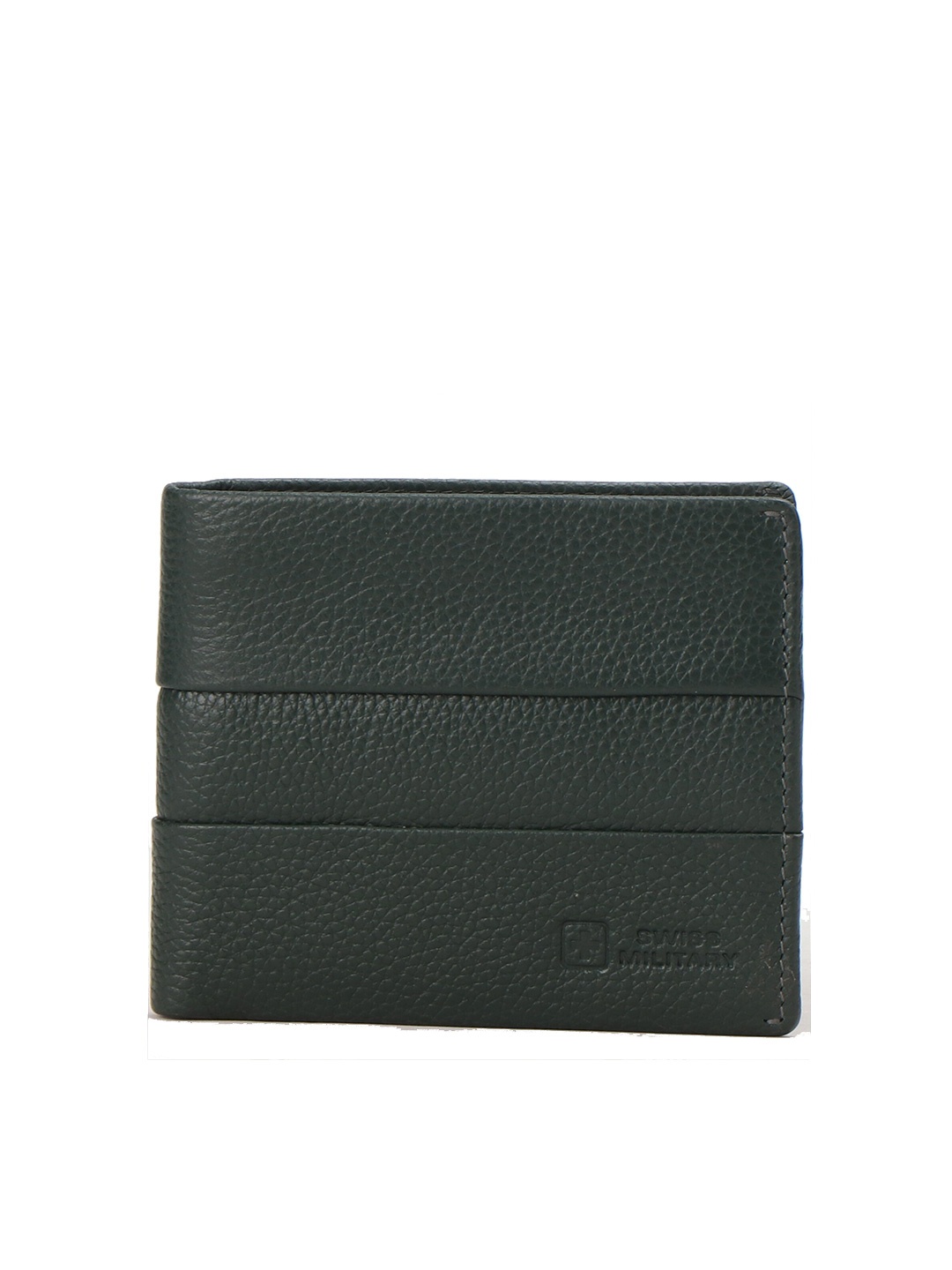 

SWISS MILITARY Unisex Olive Green Textured Leather Two Fold Wallet