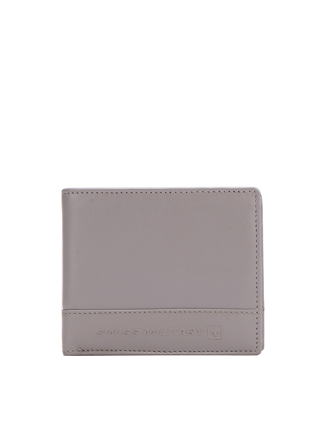 

SWISS MILITARY Unisex Grey Leather Two Fold Wallet