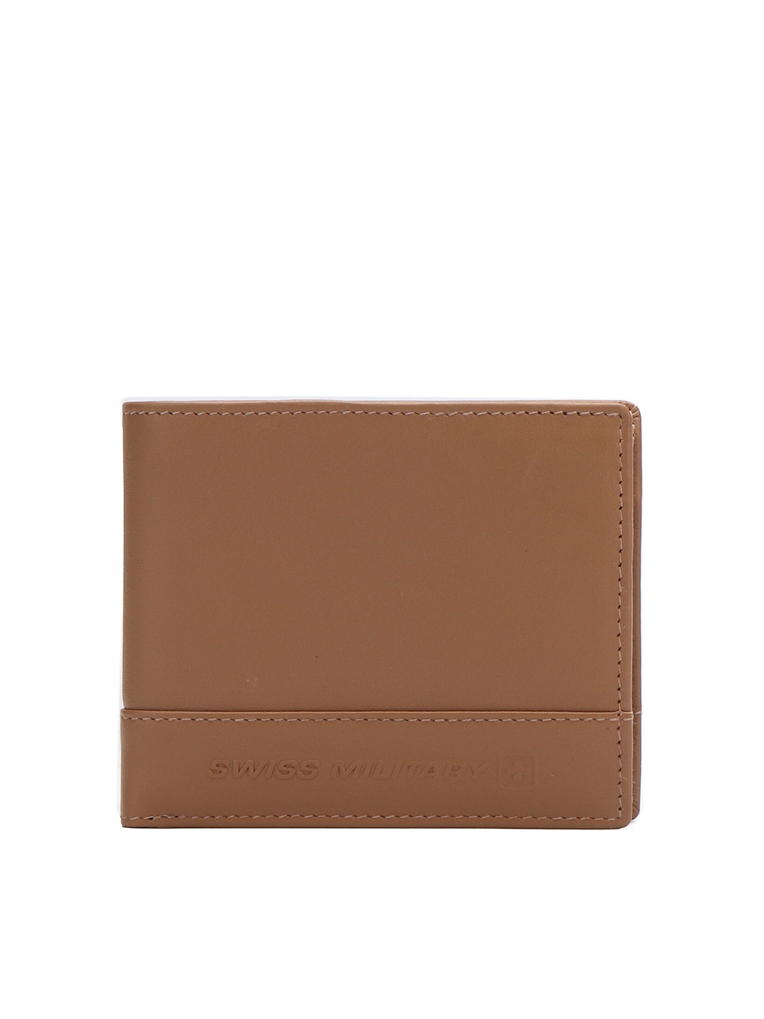 

SWISS MILITARY Unisex Brown Leather Two Fold Wallet