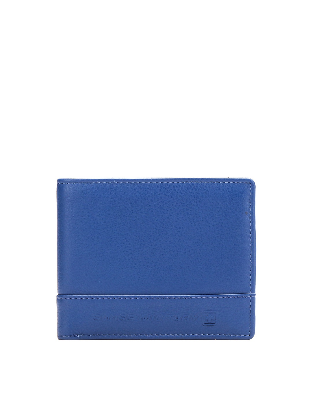 

SWISS MILITARY Unisex Blue Leather Two Fold Wallet